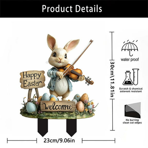Acrylic Rabbit Stakes Rabbit Decorative Garden Stakes, Rabbit Garden Decor,Rabbit Silhouette Yard Lawn Outdoor Decorations for Rabbit Lovers Garden Decoration