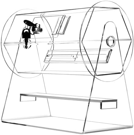 Acrylic Raffle Ticket Drum, 11x6.5x11 inches, Transparent Lottery ...