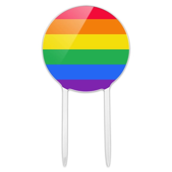 Acrylic Rainbow Pride Gay Lesbian Contemporary Cake Topper Party Decoration for Wedding Anniversary Birthday Graduation