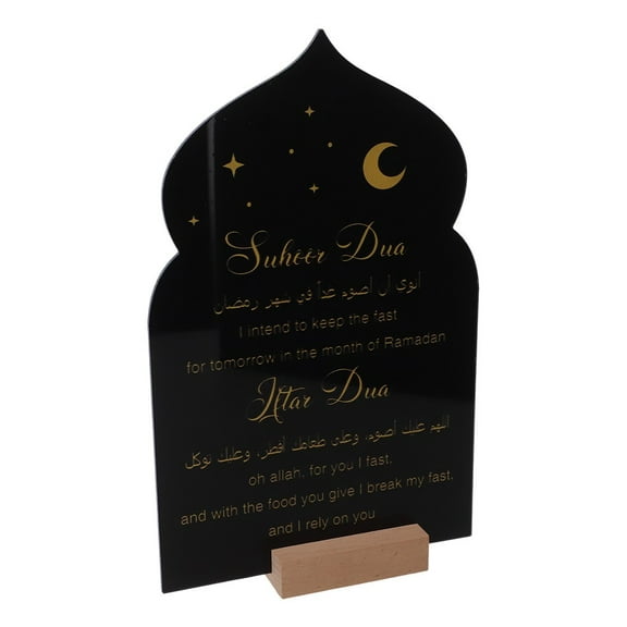 Acrylic Ramadan Countdown Calendar Board With Wooden Base Table Ornament Gifts