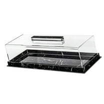 Acrylic Rectangular Cake Display Container Fashion Cake Tray with Cover Suitable for Wedding and Birthday Celebration