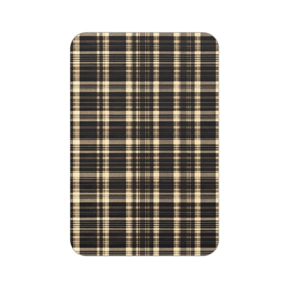 Acrylic Refrigerator Stick 3.5×2.5in Rectangular Anti-Tear Wear Or Fracture Can Be Used For A Long Time To Stick Soft Magnetic Back Saddlebrown Buffalo Plaid Check Tartan Scotland_4