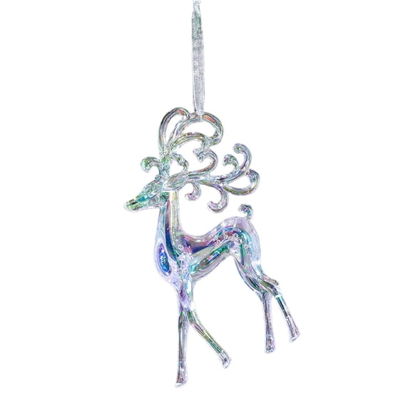 Acrylic Reindeer Ornaments for Christmas Tree Crystal Nutcracker Dancing Hanging Figurine Ornament Decorative Deer Ornaments for Home Xmas Tree Party Supplies (Reindeer)