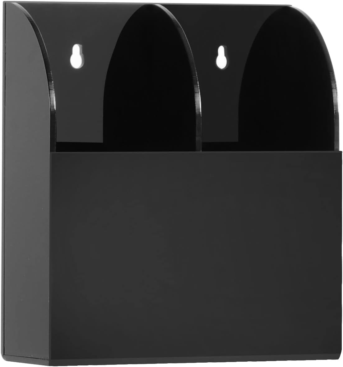 Acrylic Remote Holder Wall Mount 1 Compartment, Black Remote Control