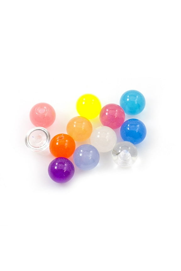 Acrylic Replacement 6mm Ball 14G Screw Pack of 12 balls