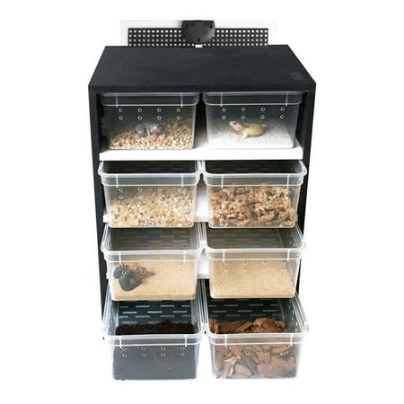 Acrylic Reptile Breeding Tank Insect Spider Turtle Cage Pet Feeding Box Black Reptile Feeding Box Breeding Tank Cabinet W/ Hygrometer + Heating Pad Professional Reptile Spider Lizard Breeding Cabinet