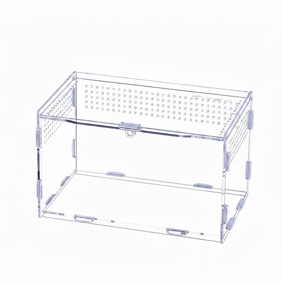 Acrylic Reptile Terrarium Cage, Small Habitat Enclosure for Spider Gecko Lizard Hermit Crab Insect, Breeding Container Starter Kit