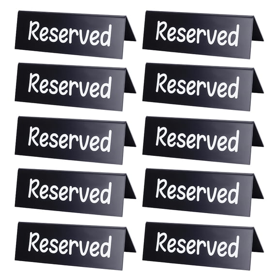 Acrylic Reserved Table Signs Tent Signs for Restaurant Bar Black 150x52x50mm DIY