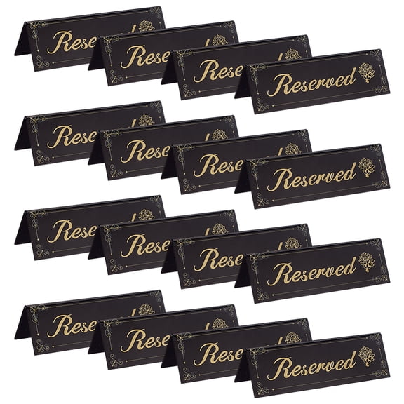 Acrylic Reserved Table Signs Tent Signs for Restaurant Bar Black 47x145x42mm