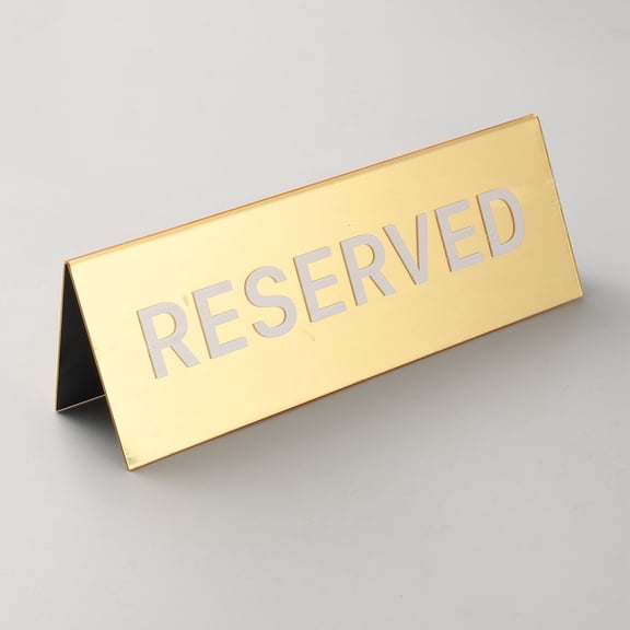 Acrylic Reserved Table Signs Tent Signs for Restaurant Bar Gold 150x52x50mm