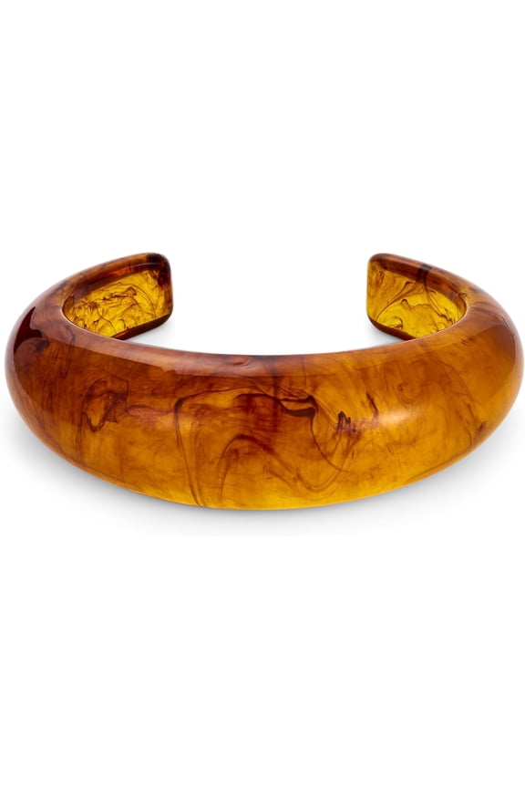 Acrylic Resin Cuff Bracelet for Women Colorful Acrylic Dome Open Bangles Beige Tortoise Brown Chunky Mottled Acetate Resin Bracelets Jewelry