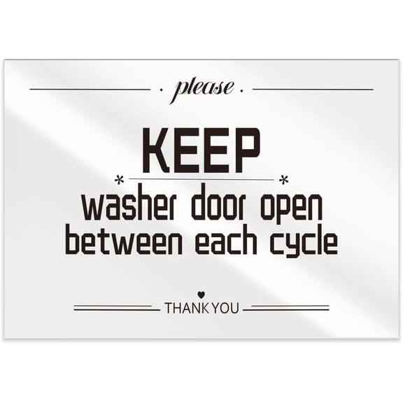 Acrylic Restroom Signs 5x3.5 inch Decor Bathroom Door Sign Keep Washing Machine Door Open After Use Acrylic Dining Room Signs Wall Door Sign
