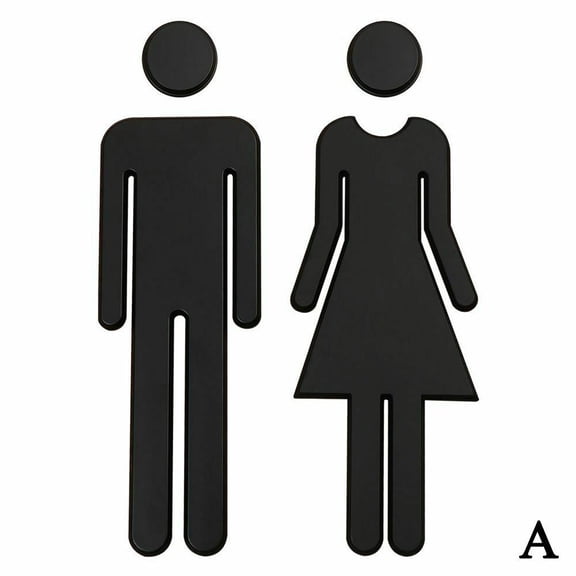 Acrylic Restroom Signs, 7.9 x 2.6 in, Easy Gender Identification, for Public or Office Bathroom Doors