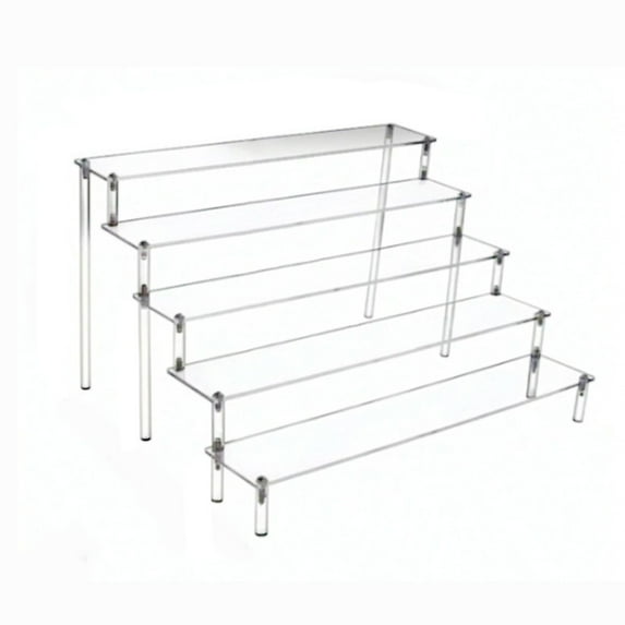 Acrylic Riser,Clear Display Risers Stand Perfume Organizer Cologne Acrylic Shelves for Figures Food Desserts Holder Collection 5 Layers