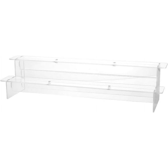 Acrylic Riser Display Shelf 2 Tier Clear Display Risers Stand with Screwdriver for Jewelry Figure Model Display Perfume Organizer Food Desserts Holder Cosmetic Cupcake 7.87 x 3.7 x 3.7inch Clear