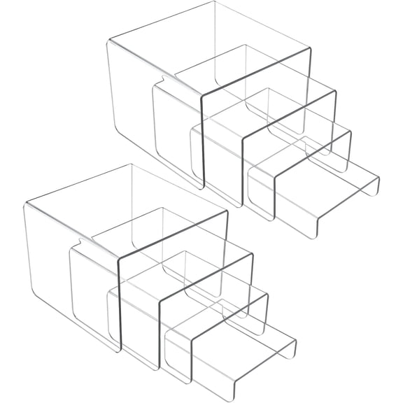 Acrylic Risers 8 Pcs, Clear Risers Display Stand, Acrylic Display Risers, Risers for Display for Cupcakes, Figures, Retail, Collectible Figures, Cosmetics, Collectibles Display, Square
