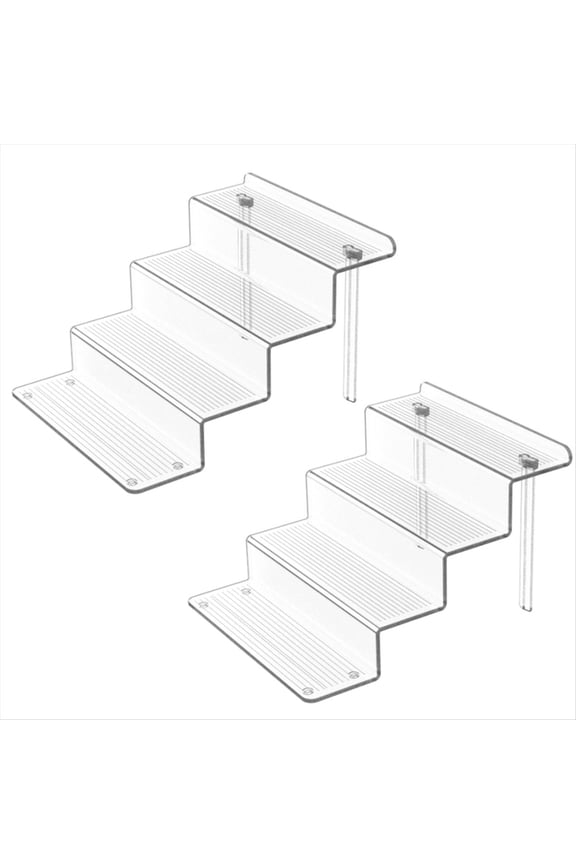 Acrylic Risers Display Stand 3 Tier Cupcake Holder Clear Perfume Organizer Stand Display Shelf 2 PCS