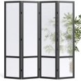 thumbnail image 1 of Acrylic Room Divider,4-Panel Freestanding Partition Screen, Frosted Translucent Privacy Panel - Lightweight Modern Divider for Home Office Studio (Black, 4 Panels), 1 of 7