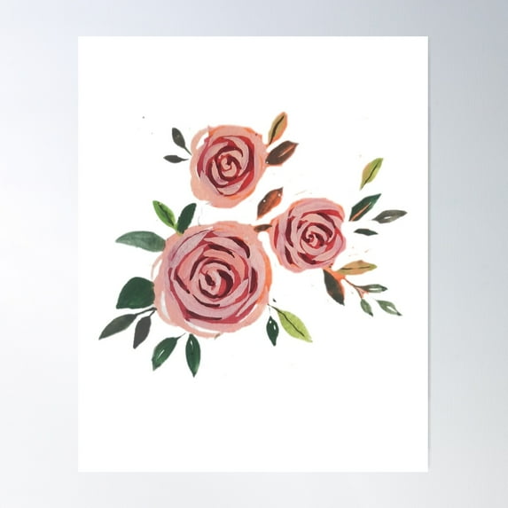 Acrylic Roses Poster Wall Art, Modern Wall Decor For Living Room Bedroom, 12x18 UNFRAMED