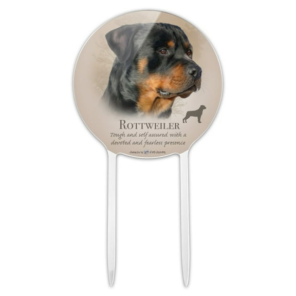 Acrylic Rottweiler Rottie Dog Breed Cake Topper Party Decoration for Wedding Anniversary Birthday Graduation