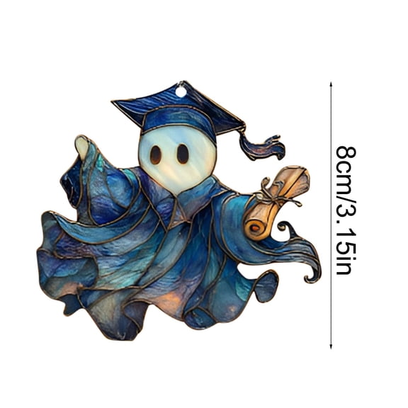 Acrylic Round Ghost Wall Hanging Decoration 8cm for Halloween Parties and Festive Events