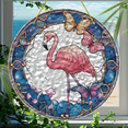 Photo inspiration: Gallery Detail: Acrylic Round Hanging Ornament Flamingo Butterfly Floral Stained Glass