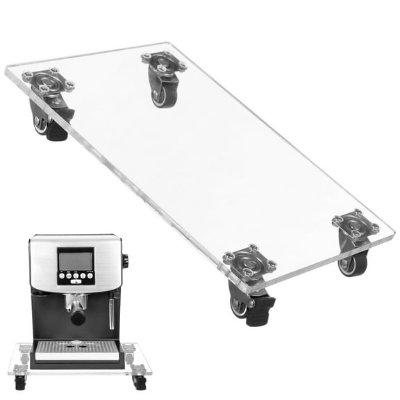 Acrylic Round Pot Tray with Wheels, Movable Flower Pot Base, 11.8 x 7.9 Inches