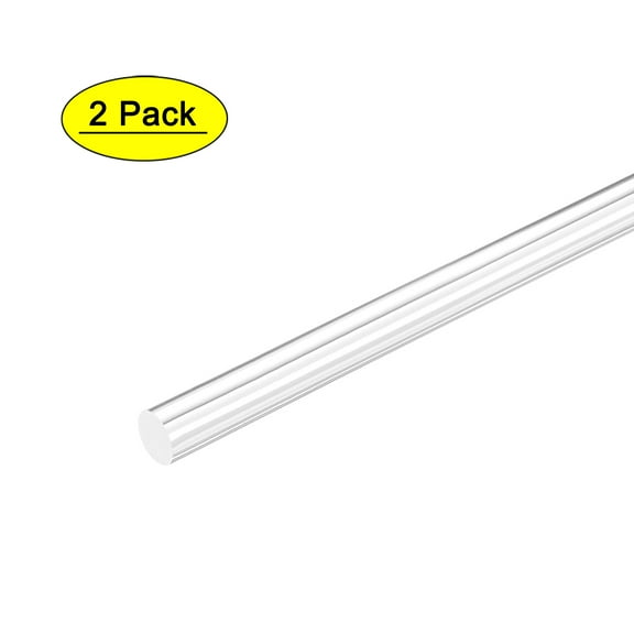 Acrylic Round Rod,3/8" Dia 20" Length,Transparent Clear Plastic Round Rod,Solid PMMA Bar 2pcs