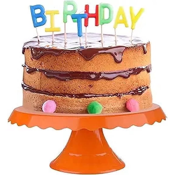 Grupo Mirandinha - Slim Acrylic Cake Stand with Lace - Durable & Elegant - Orange Finish