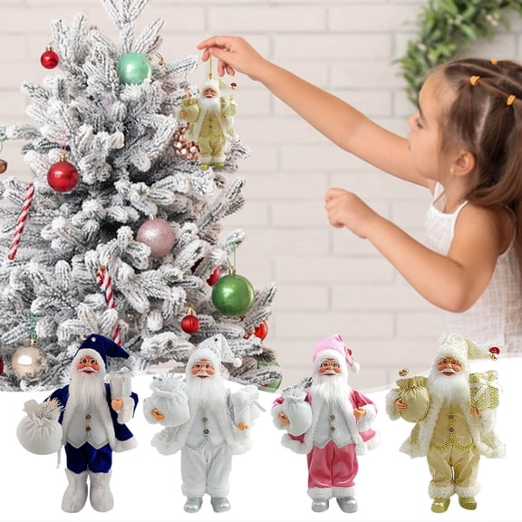 Acrylic Santa Claus Pendant - 3.1in Small Hanging Ornament for Christmas Trees, Wreaths & Gift Packages, Clear Acrylic Material with Vivid Santa, Lightweight Shatter-Resistant, for Home & Party, C