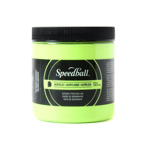 Acrylic Screen Printing Ink fluorescent lime green, 8 oz. (pack of 2)