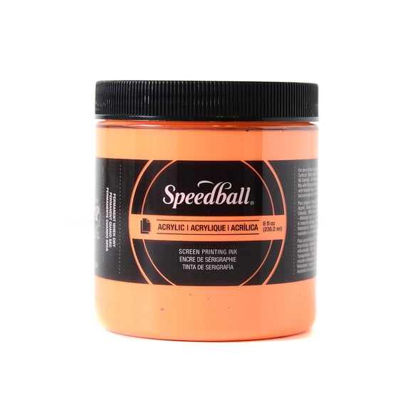 Acrylic Screen Printing Ink fluorescent orange, 8 oz. (pack of 2)