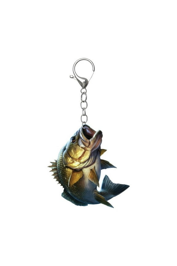Acrylic Sea Bass Keychain Multifunctional Keychain Fishing Enthusiast Men and Women Decoration Gift