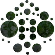 Acrylic Self Adhesive Furniture Films For Mirror Wall Stickers Decorative Flat Round Black 32pcs/set