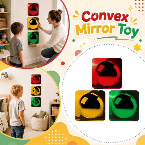 Acrylic Sensory Bubble Mirror Set of 3, Visual Training Home Wall Decoration Hanging Panels Square Design