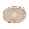 thumbnail image 1 of Acrylic Serving Tray Round Serving Platter with Handles Coffee Table Decor Dish Dessert Tray for Cutlery Kitchen Countertop, 1 of 8