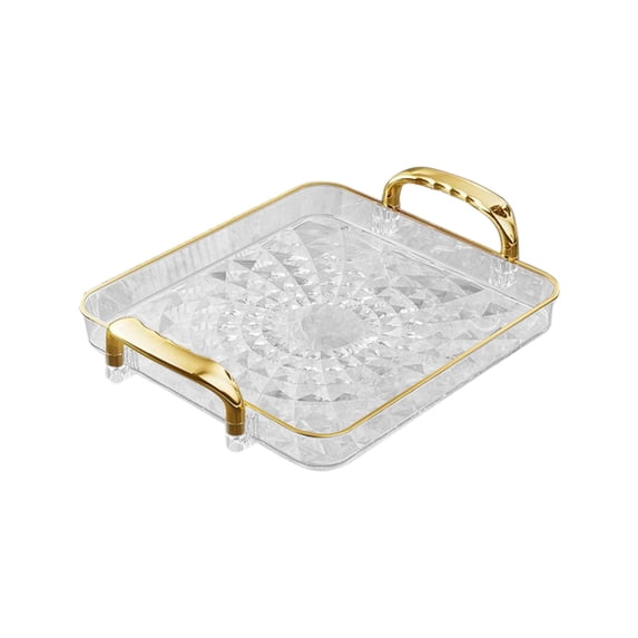 Acrylic Serving Tray with Handles Ottoman Countertop Decorative Tray Serving Tray Spill-Proof Tray for Coffee Table Living Room Bedroom