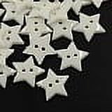 Acrylic Sewing Buttons Plastic Buttons 2-Hole Dyed Star White 19x3mm Hole: 1.5mm