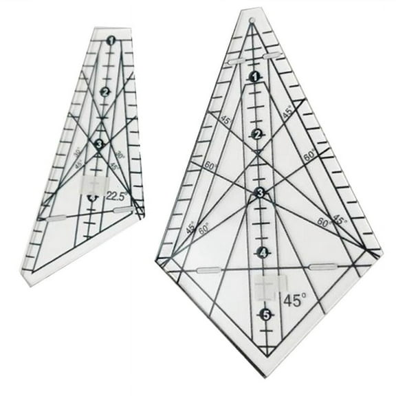Acrylic Sewing Patchwork Ruler Squedge 22.5/45 Template Quilting Tool