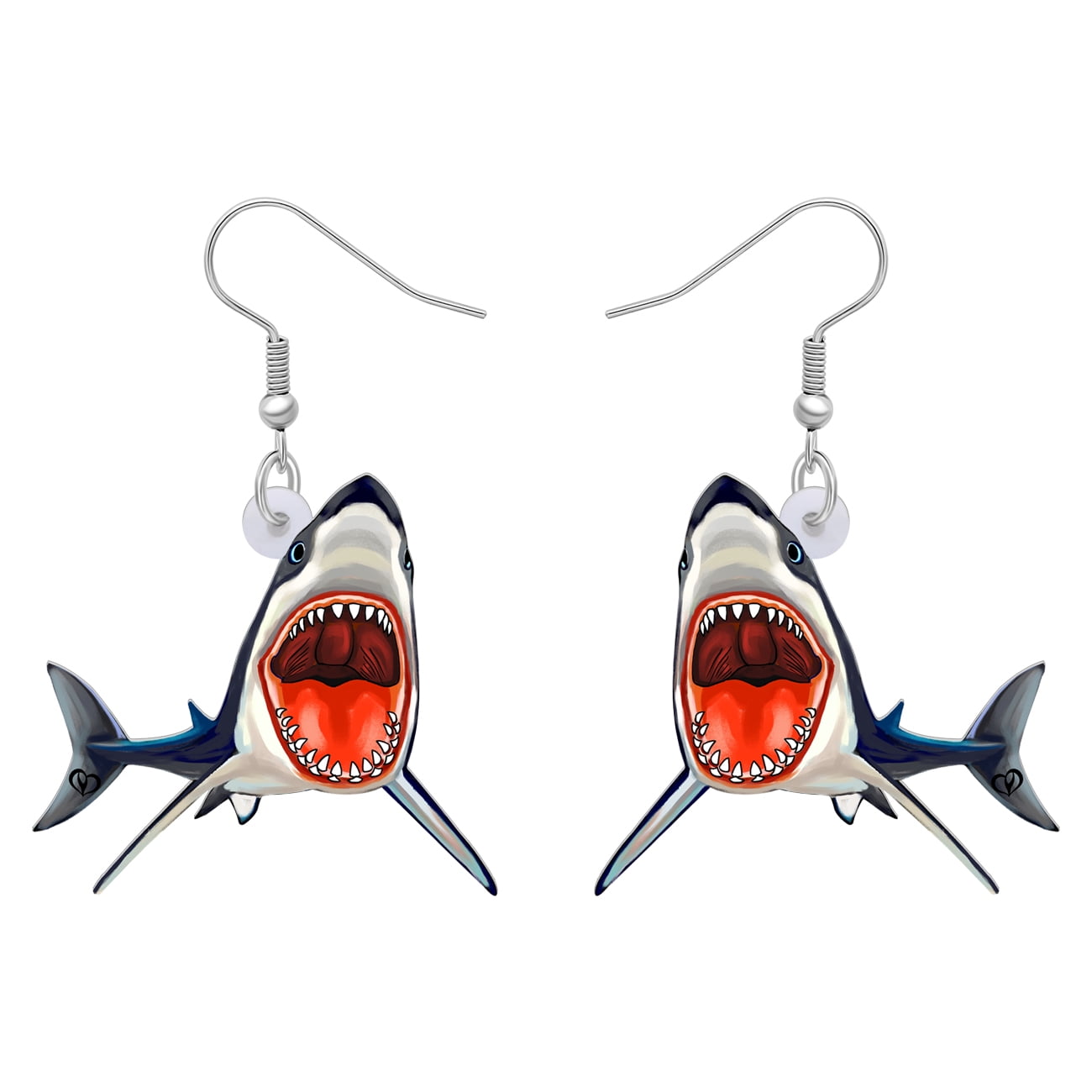 Acrylic Shark Earrings Ocean Animals Dangle Jewelry For Women Sea ...