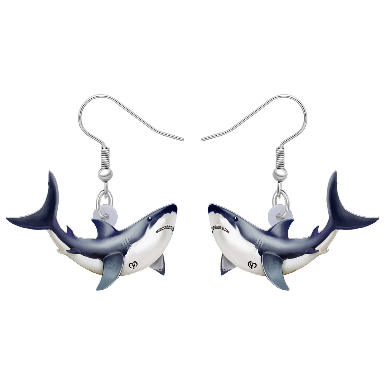 Acrylic Shark Earrings Ocean Animals Dangle Jewelry For Women Sea ...