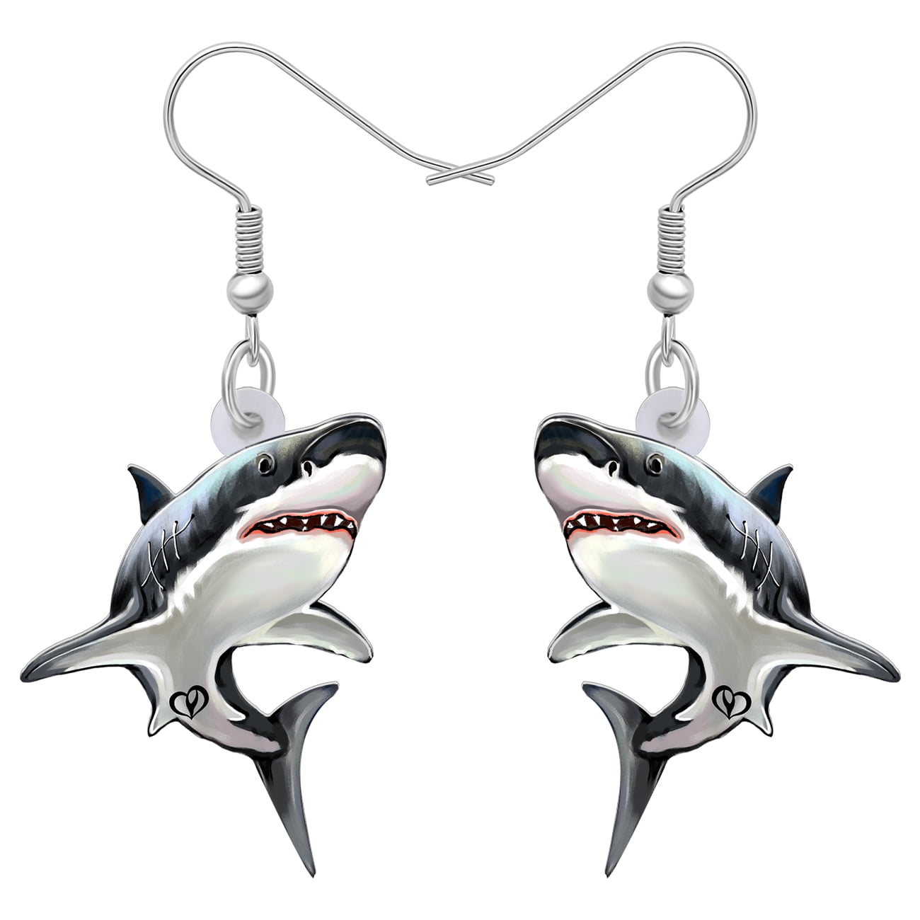 Acrylic Shark Earrings Ocean Animals Dangle Jewelry For Women Sea ...