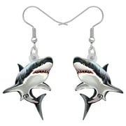NEWEI Acrylic Shark Earrings Ocean Animals Dangle Jewelry For Women Sea Lovers Charm Summer Holiday Gifts