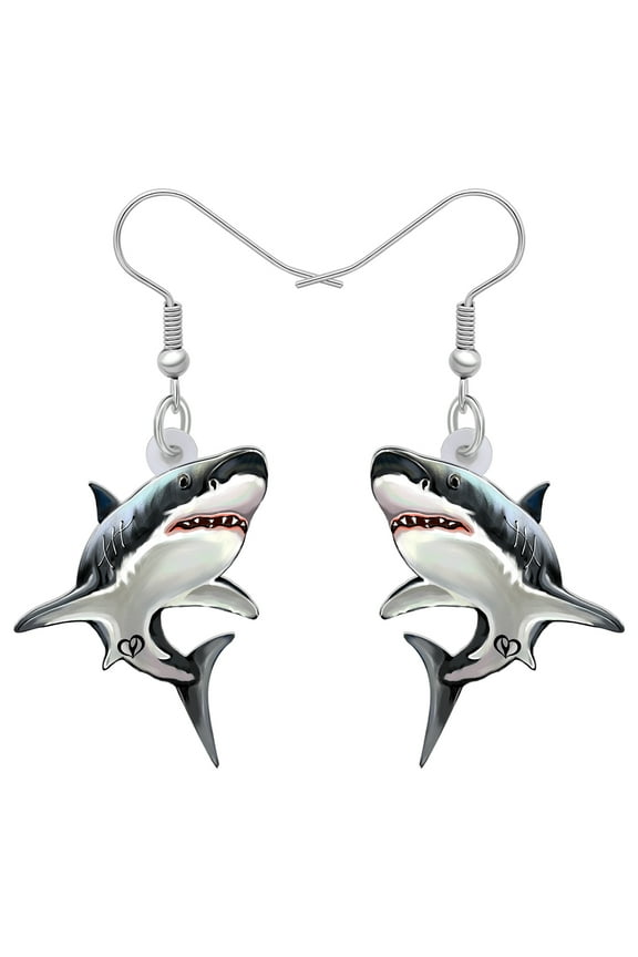 Acrylic Shark Earrings Ocean Animals Dangle Jewelry For Women Sea Lovers Charm Summer Holiday Gifts