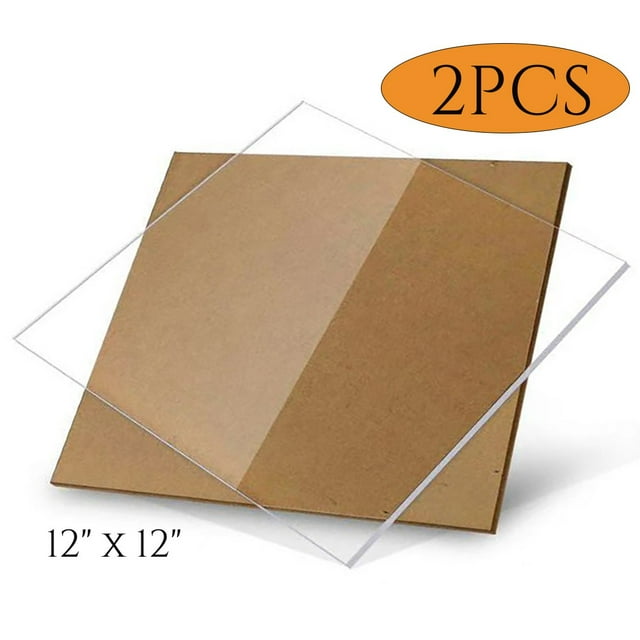 Acrylic Sheet Plexiglass Sheet with Protective Clear Acrylic Sheet 12" x 12" Square 1/8" Thick