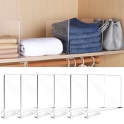 6Pcs Acrylic Shelf Dividers for Closet Organization, Clear Closet Shelf Divider Organizer