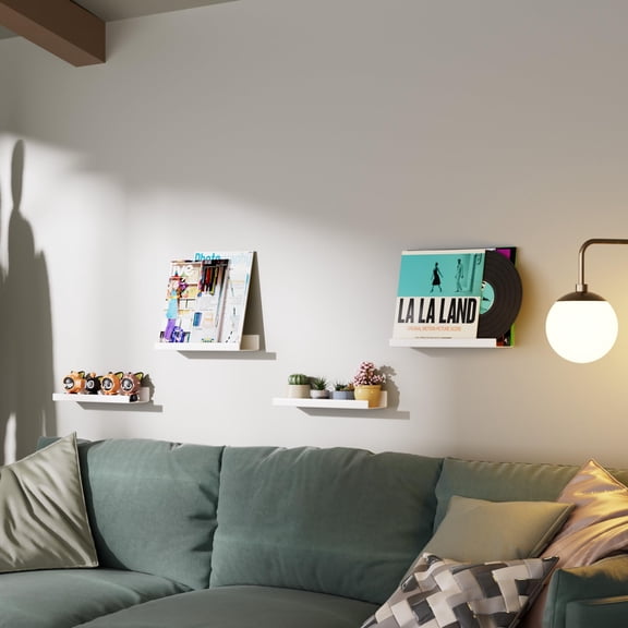 Acrylic Shelves for Wall, 15 Inch Adhesive Floating Shelf