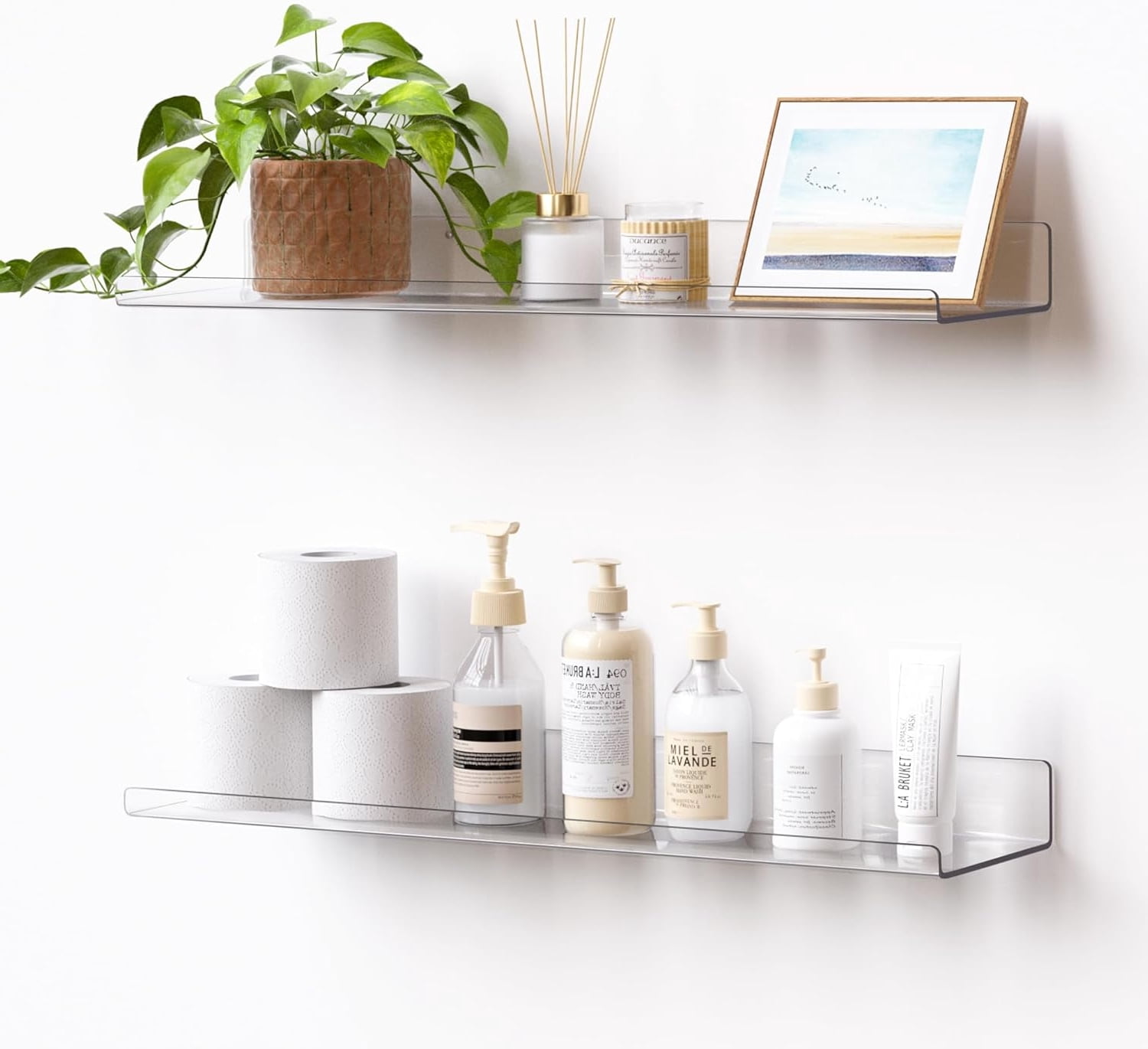 Acrylic Shelves for Wall Storage, Floating Bookshelves for Kids ...