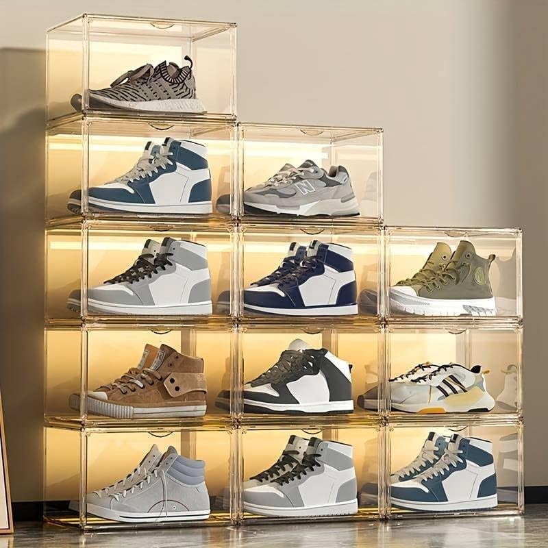Acrylic Shoe Storage Boxes – Clear Plastic Stackable Shoe Organizer For ...