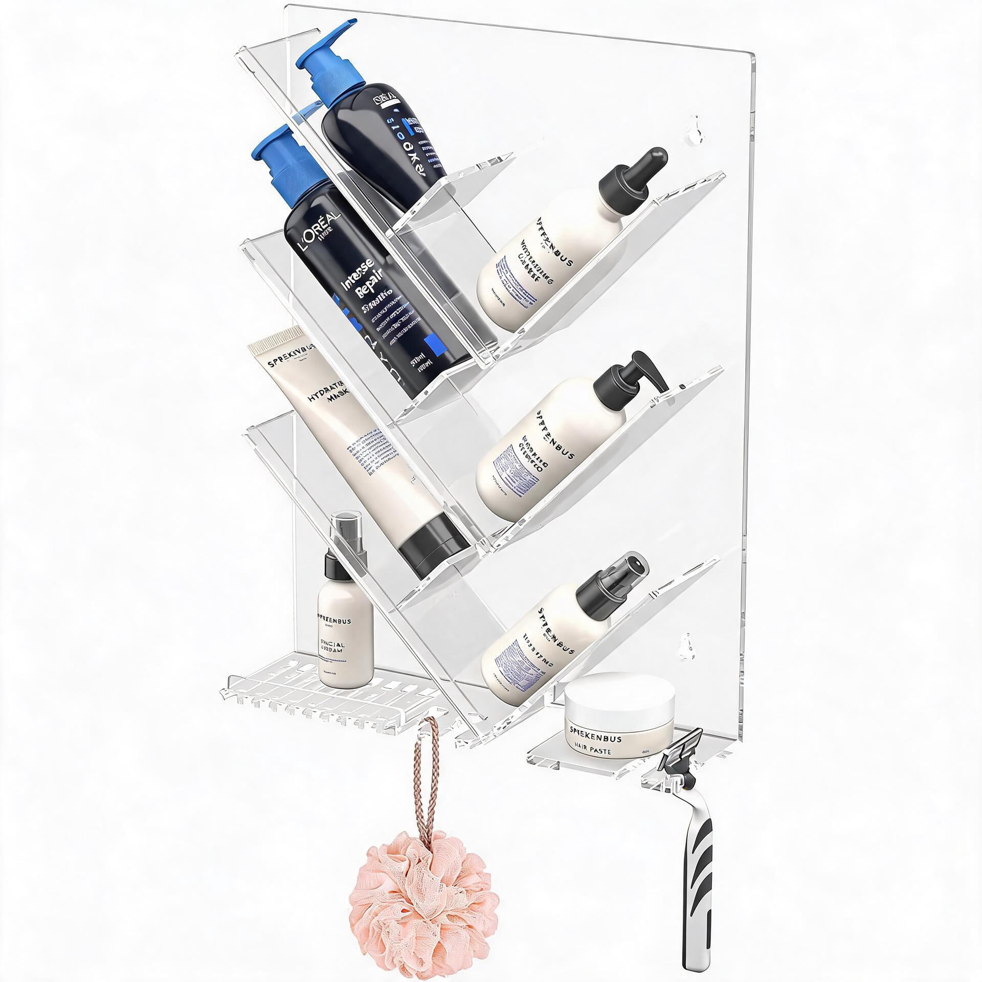 Acrylic Shower Caddy Organizer Shelf Wall Mounted Whole Shelf - Walmart.com
